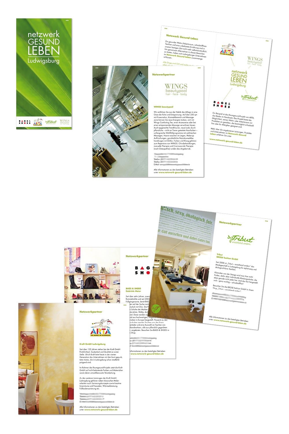 Werbung Netzwerk Gesund Leben Ludwigsburg Lesezeichen Broschüre