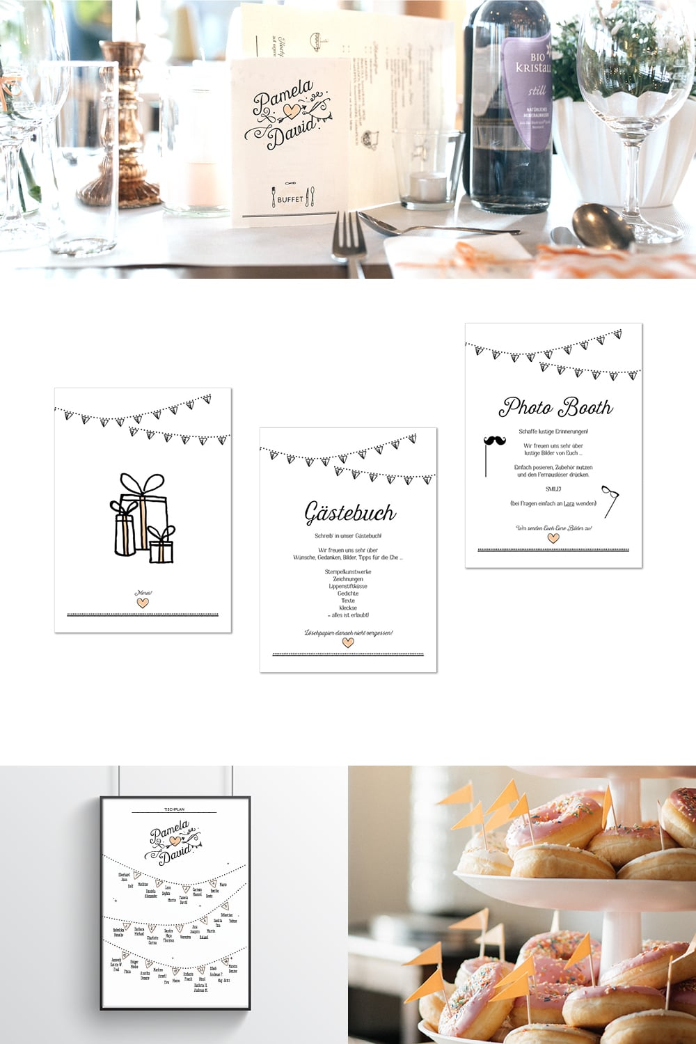 Hochzeit Event Papeterie Logo Einladung Plakate